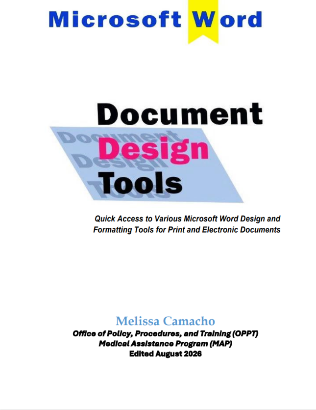 Cover Page for MS Word Document Design Tools